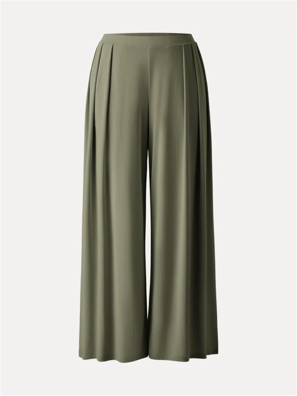 NWT OGL Sandwashed Mid Rise Pleated Wide Leg Palazzo Pants in Olive (dark green)